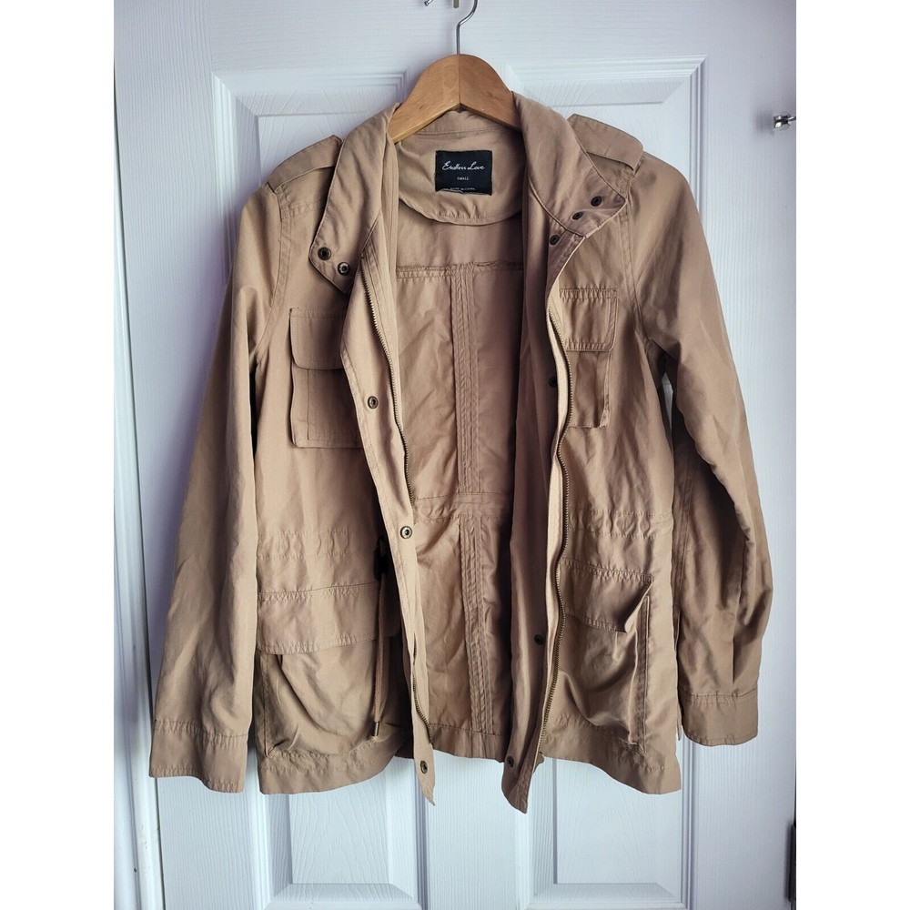 Endless Love Women's Small Tan Khaki Button-Up/Zip Jacket